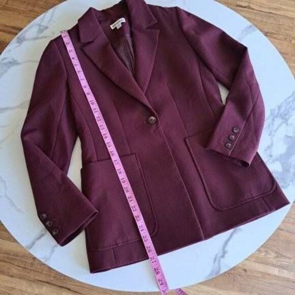 Whistles Women's Red Cloverleaf Lapel Single Button Blazer Size 4 - Picture 11 of 11